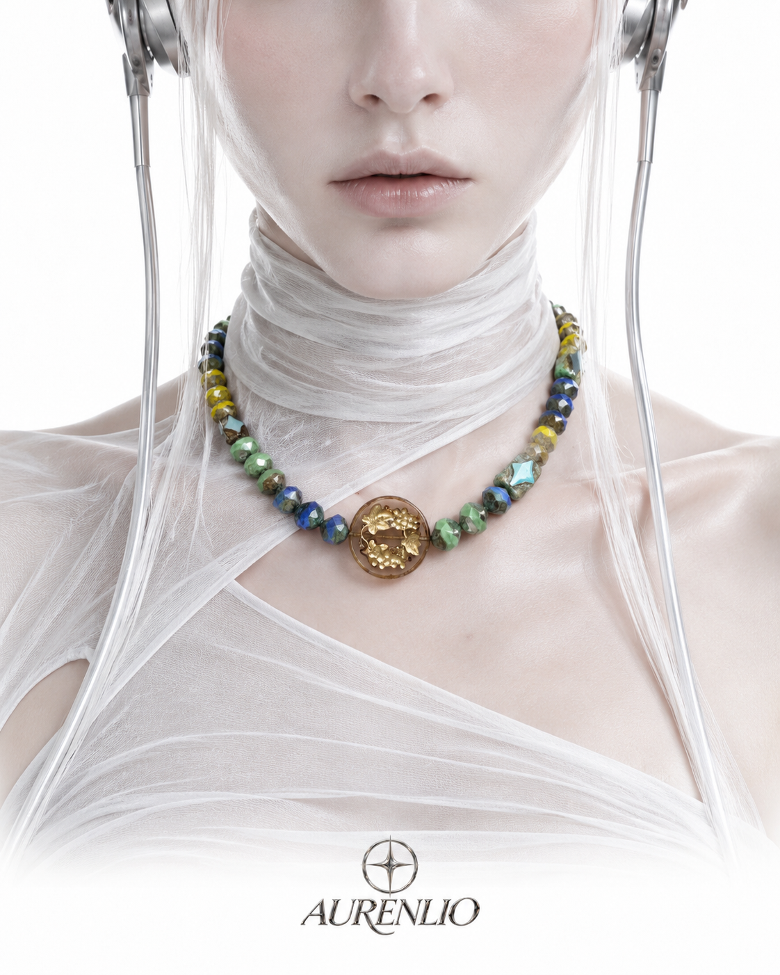 RUNE — Medieval Church-Inspired Czech Glass Beaded Necklace
