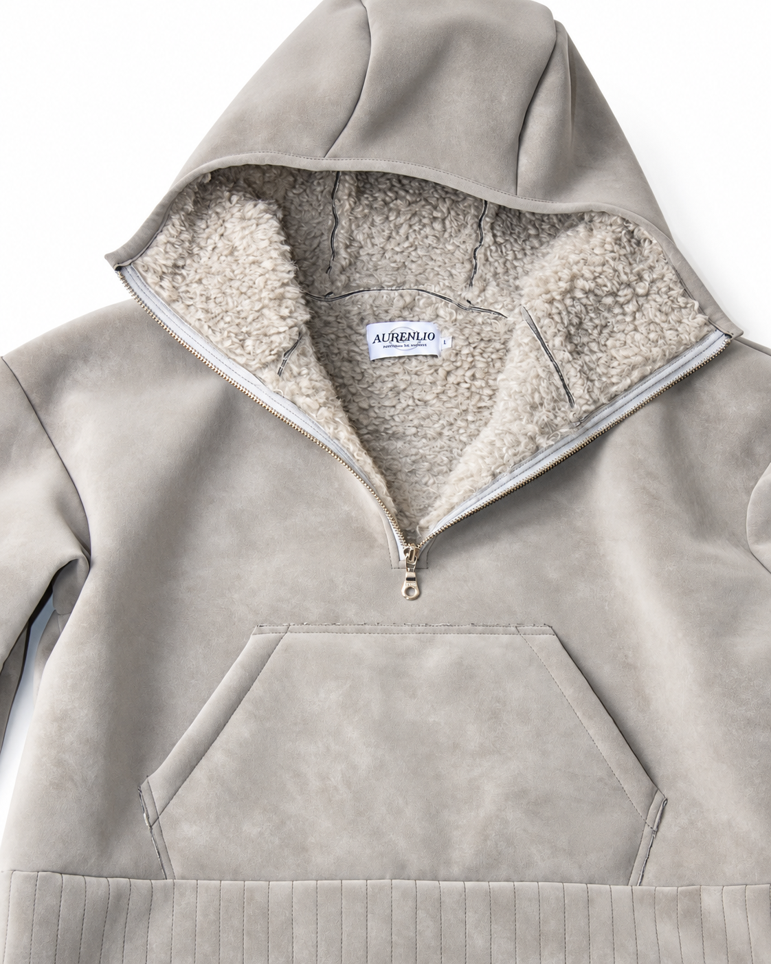 VELLUM — Faux-Leather Fleece Hoodie