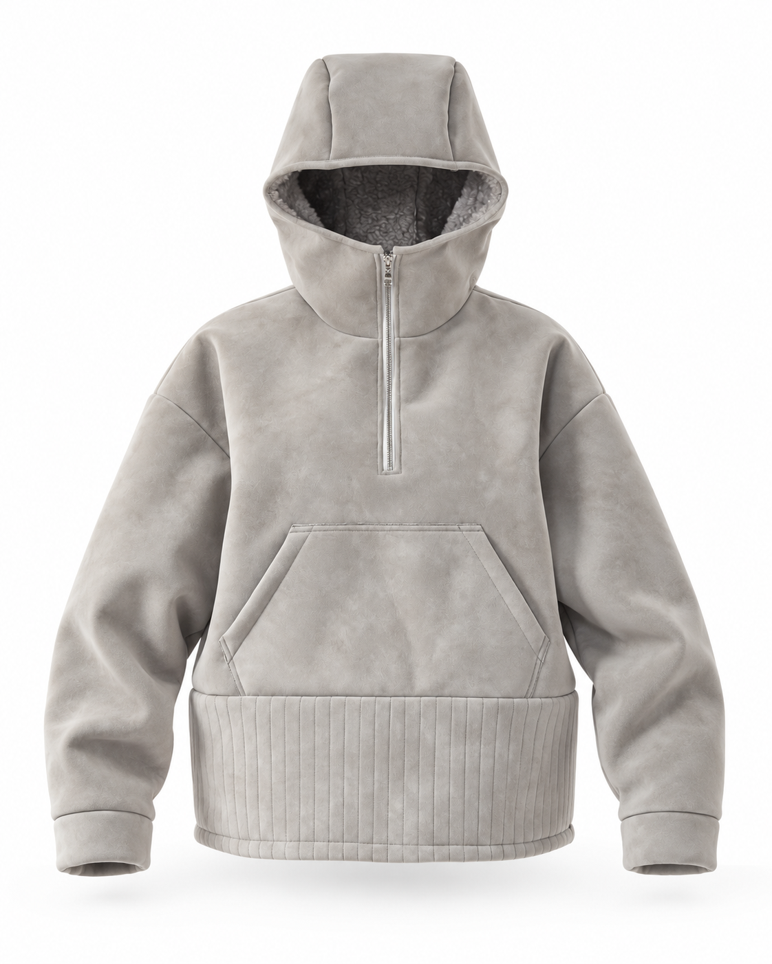VELLUM — Faux-Leather Fleece Hoodie