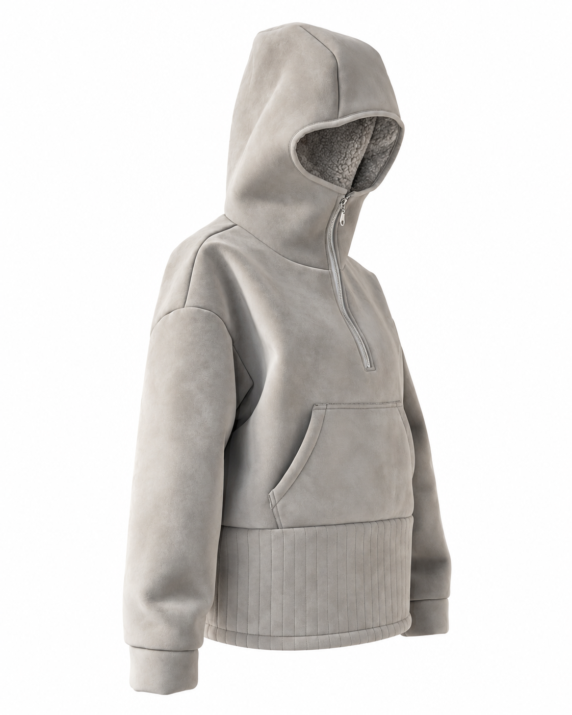 VELLUM — Faux-Leather Fleece Hoodie