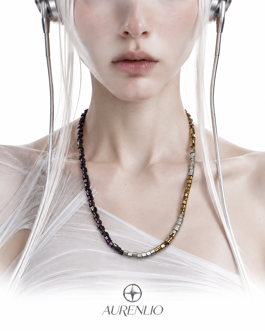 ECHO — Electroplated Cube Bead Necklace