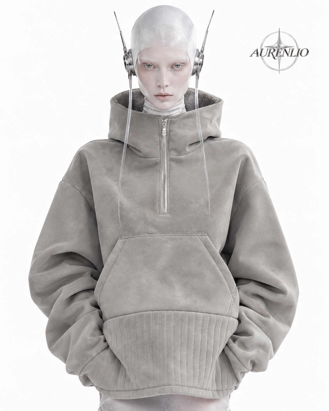 VELLUM — Faux-Leather Fleece Hoodie