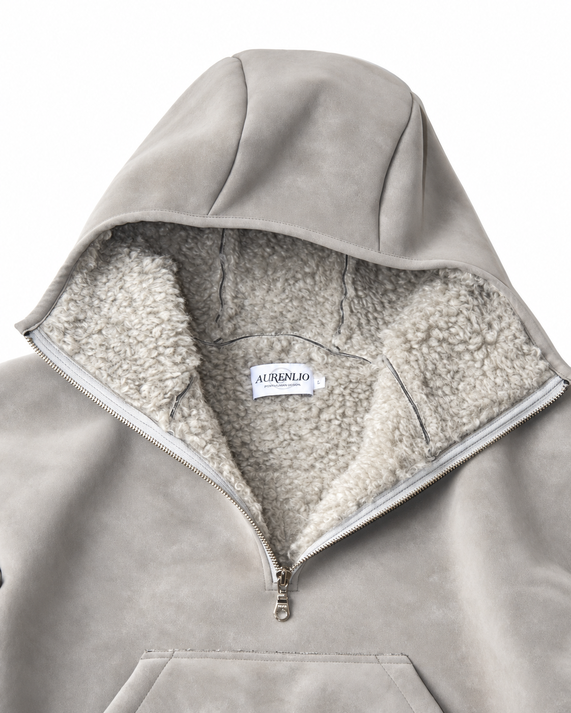 VELLUM — Faux-Leather Fleece Hoodie