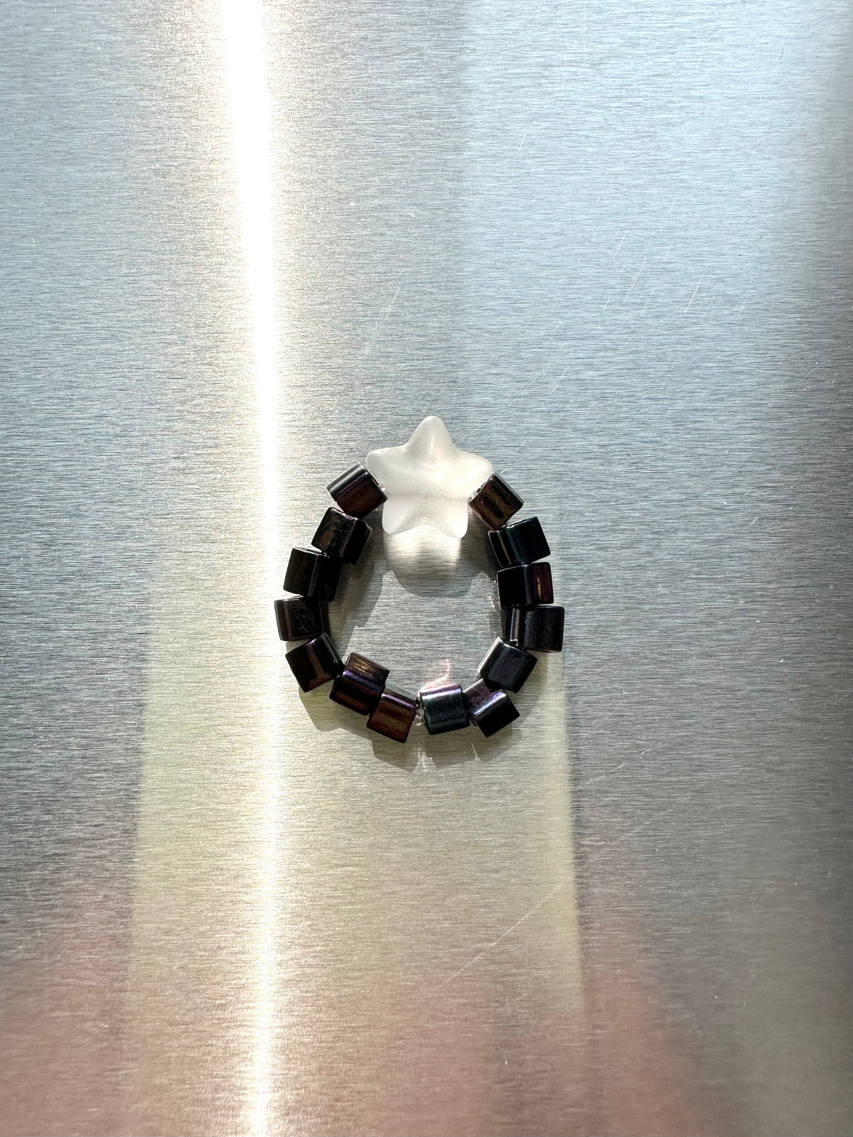 LUMI — Frosted Star Cube Beaded Ring