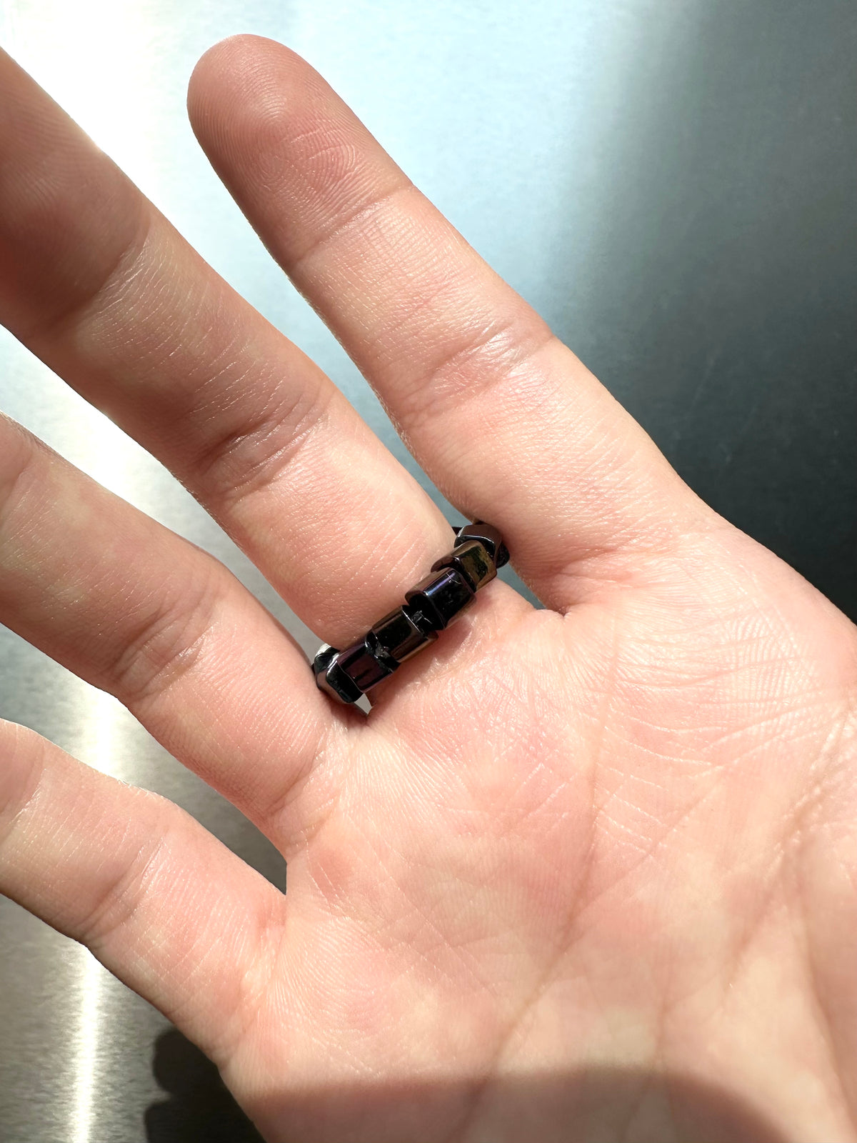LUMI — Frosted Star Cube Beaded Ring