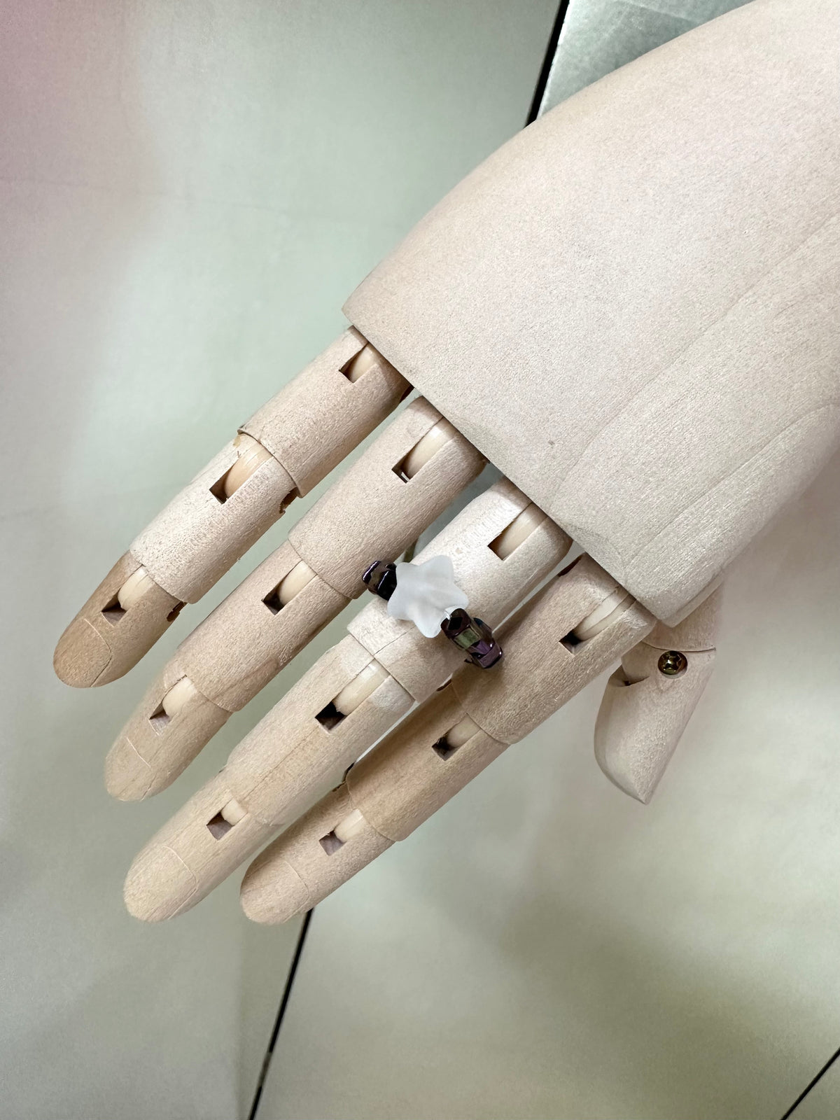 LUMI — Frosted Star Cube Beaded Ring