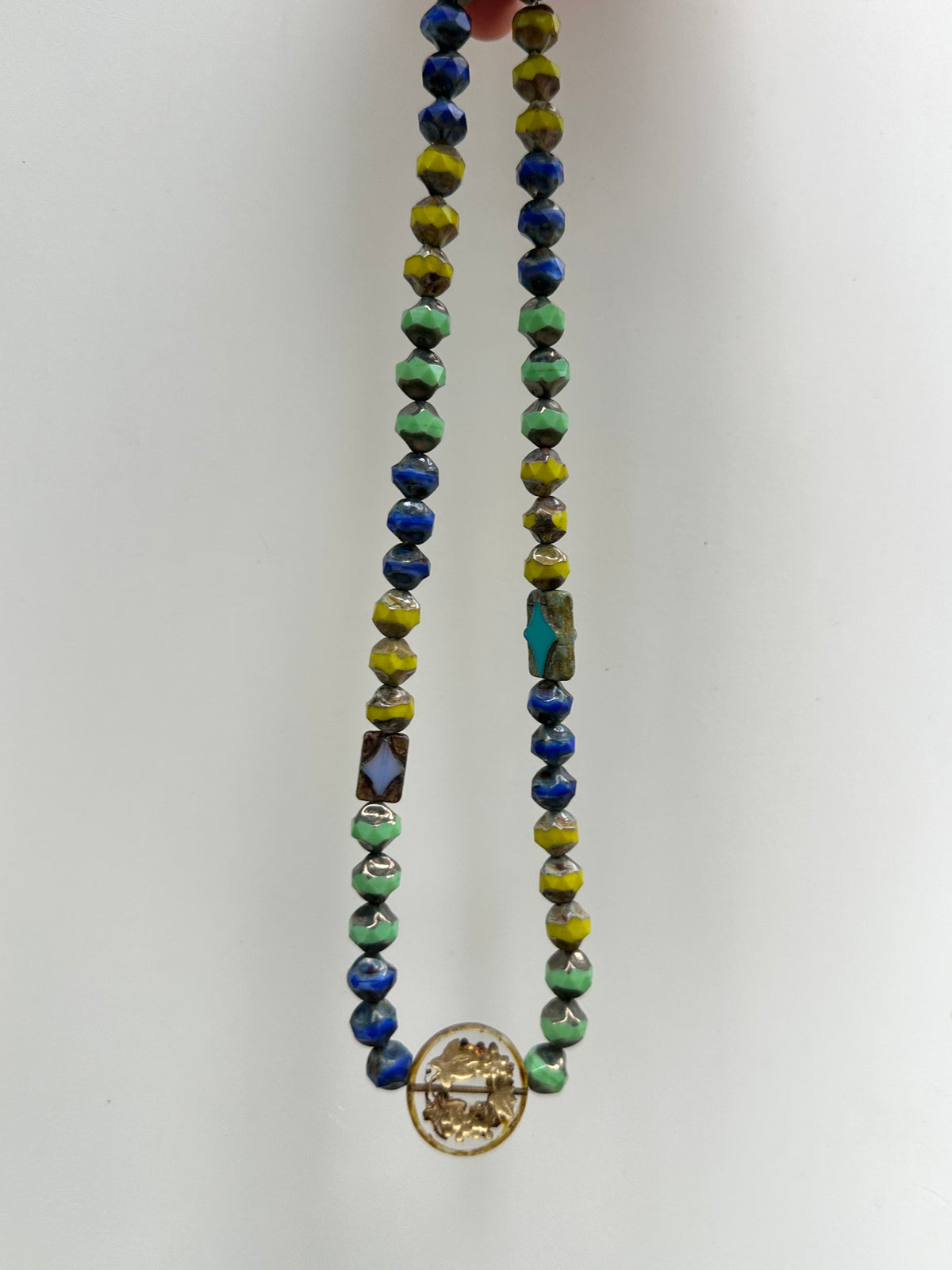 RUNE — Medieval Church-Inspired Czech Glass Beaded Necklace