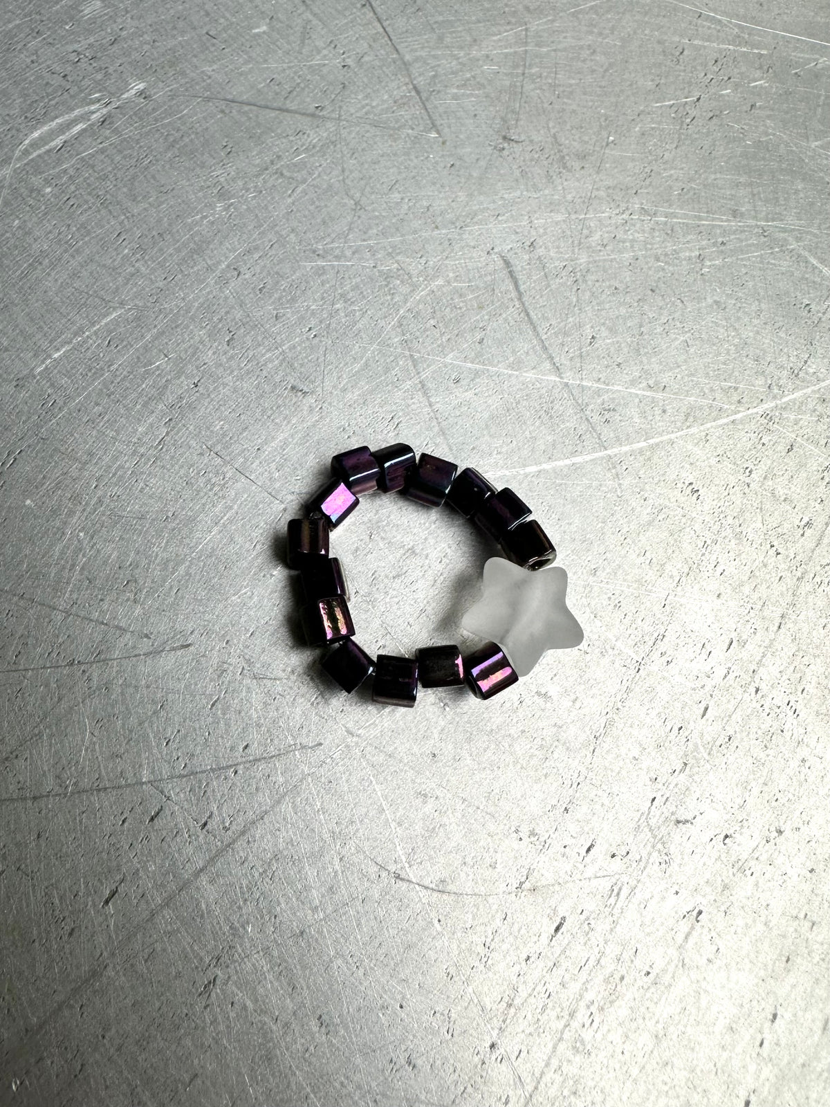 LUMI — Frosted Star Cube Beaded Ring