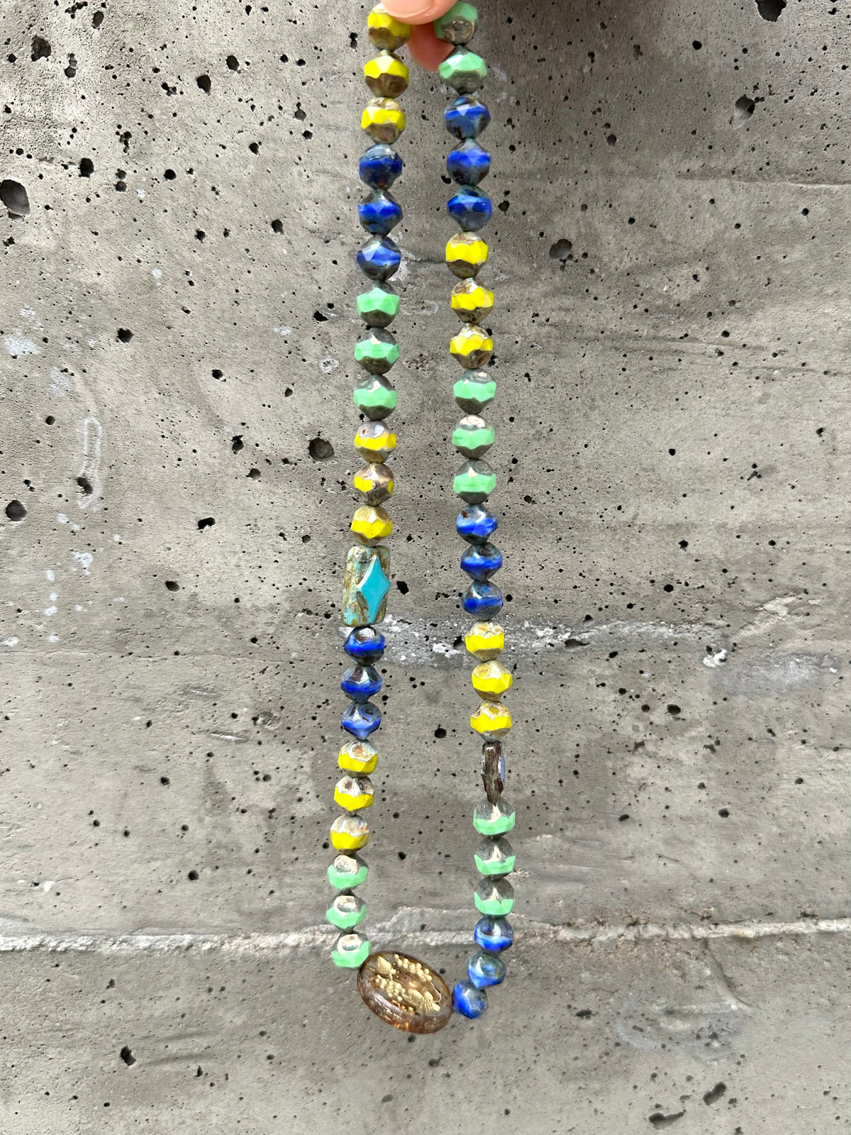 RUNE — Medieval Church-Inspired Czech Glass Beaded Necklace