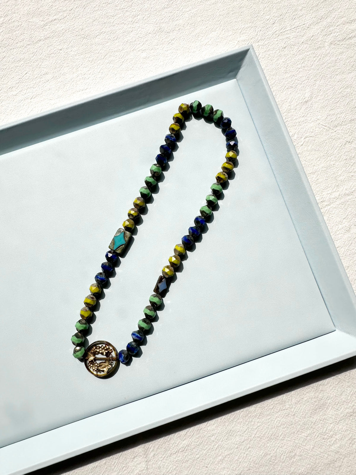 RUNE — Medieval Church-Inspired Czech Glass Beaded Necklace