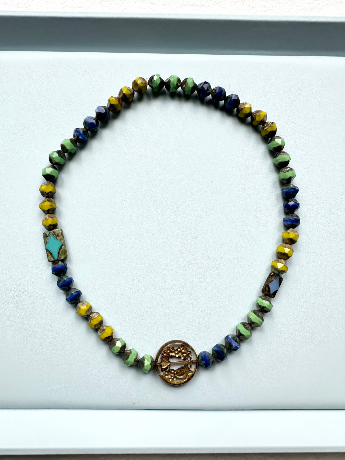 RUNE — Medieval Church-Inspired Czech Glass Beaded Necklace