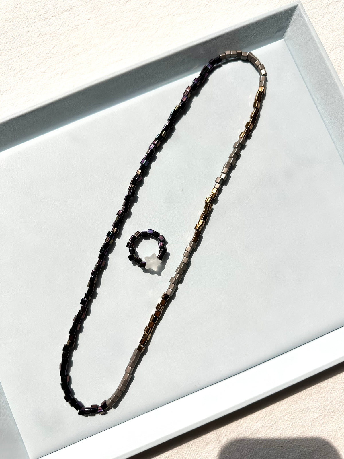 ECHO — Electroplated Cube Bead Necklace